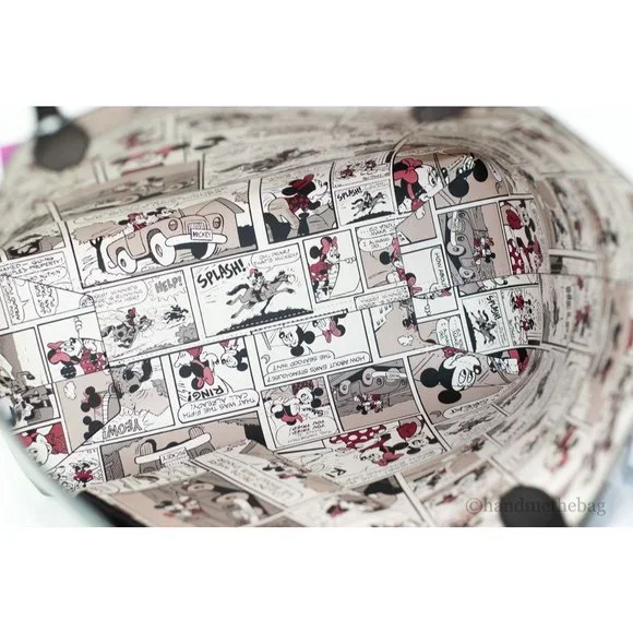 NEW Kate Spade X Disney Large Tote Bag Refined Grain Leather Minnie Mouse Comic - Picture 5 of 7